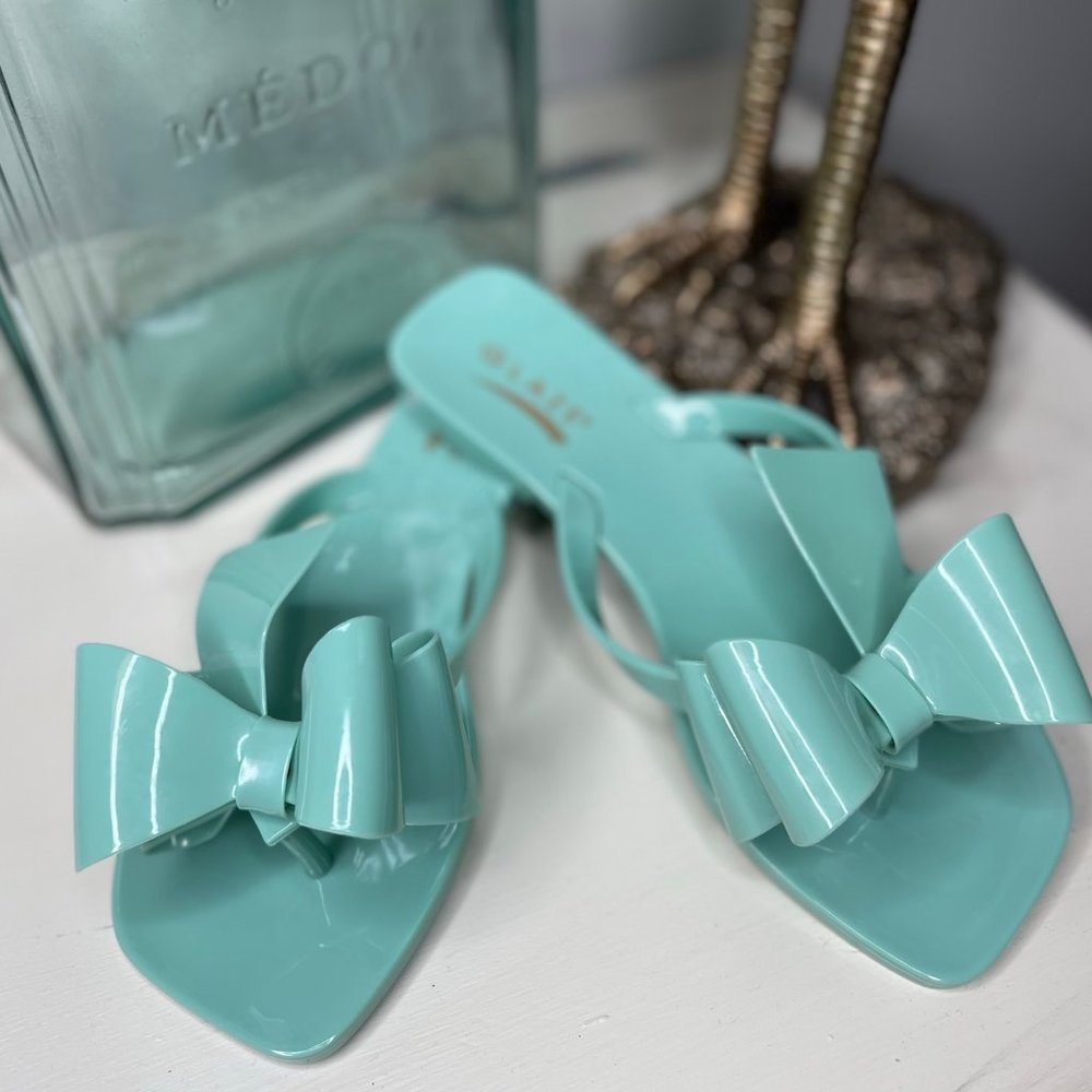 Bow Tie Jelly Sandal - Mint